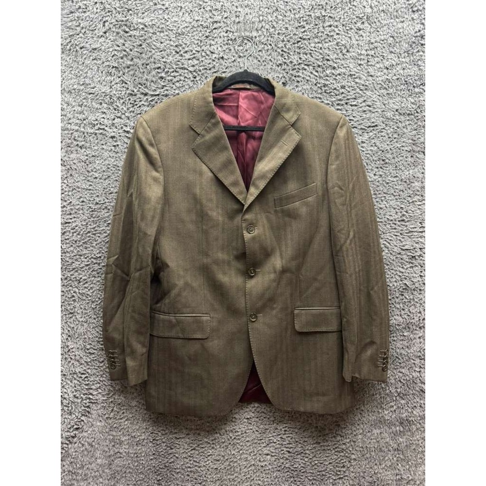 Etro Milano Wool-Blend Single-Breasted‎ Blazer Jacket Brown Mens Size 54